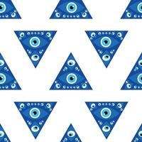 Evil eye magic seamless pattern. Symbol of protection, Turkish souvenir vector