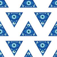 Evil eye magic seamless pattern. Symbol of protection, Turkish souvenir vector