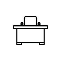 office desk table icon vecctor vector
