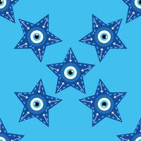 Evil eye magic seamless pattern. Symbol of protection, Turkish souvenir vector