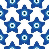 Evil eye magic seamless pattern. Symbol of protection, Turkish souvenir vector