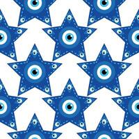 Evil eye magic seamless pattern. Symbol of protection, Turkish souvenir vector