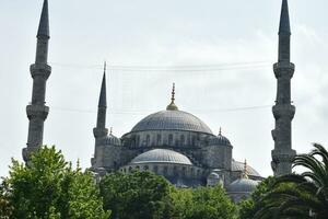 the blue mosque is a large building with two towers photo