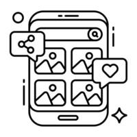 An icon design of share mobile picture vector