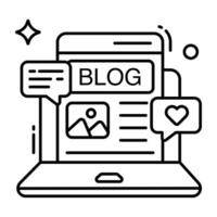 Editable design icon of web blog vector