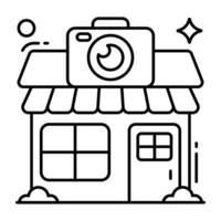 An icon design of camera shop vector