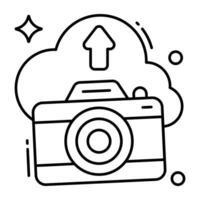 A unique design icon of cloud camera vector