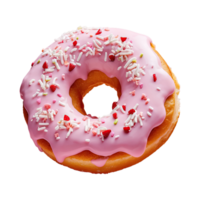 ai gegenereerd aardbei ster donut geïsoleerd Aan transparant achtergrond png