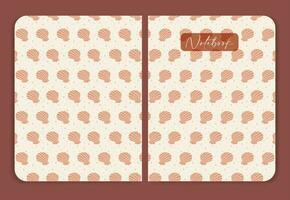 Cover page design for notebook in minimalist style. Seashell pink and beige illustration vector