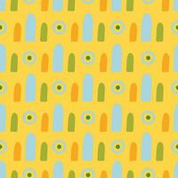 Colorful doodle Easter seamless vector pattern. Valentine day or Easter multicolored simple background.