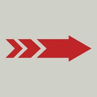 Gradient red arrow isolated vector