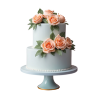 AI generated Three Tier Wedding Cake isolated on transparent background png