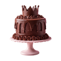 ai generiert Prinzessin Baby Schokolade Kuchen isoliert auf transparent Hintergrund png