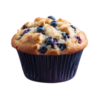 ai gegenereerd bosbes muffin geïsoleerd Aan transparant achtergrond png