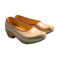 AI generated Wooden Shoes isolated on transparent background png