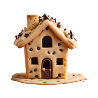 AI generated Cookie Dough House isolated on transparent background png