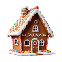 AI generated Gingerbread House isolated on transparent background png