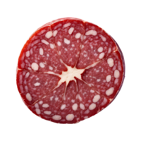 ai gerado salame fatia isolado em transparente fundo png