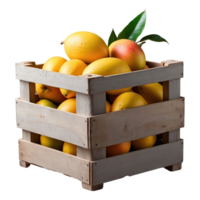 ai gegenereerd mango krat geïsoleerd Aan transparant achtergrond png