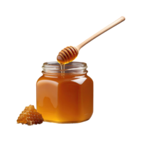 AI generated Honey In A Jar With Dipper isolated on transparent background png