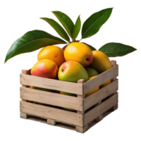 AI generated Mango Crate isolated on transparent background png