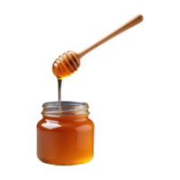 AI generated Honey In A Jar With Dipper isolated on transparent background png