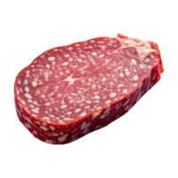 ai generiert Salami Scheibe isoliert auf transparent Hintergrund png