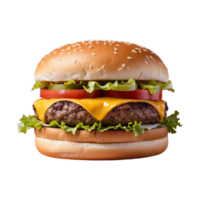 ai generado hamburguesa con queso aislado en transparente antecedentes png