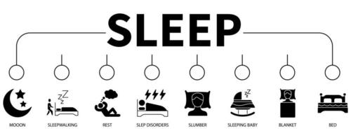 Sleep banner web icon vector illustration concept