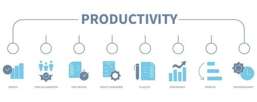 Productivity banner web icon vector illustration concept