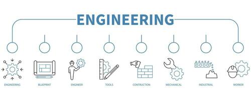 Engineering banner web icon vector illustration concept