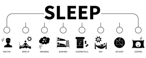 Sleep banner web icon vector illustration concept