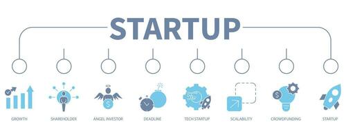 Startup banner web icon vector illustration concept