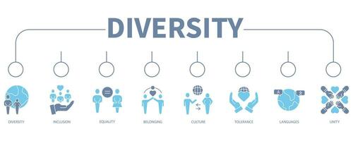 Diversity banner web icon vector illustration concept