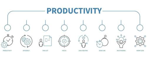 Productivity banner web icon vector illustration concept