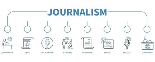 Journalism banner web icon vector illustration concept