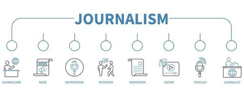 Journalism banner web icon vector illustration concept