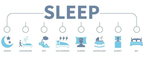 Sleep banner web icon vector illustration concept