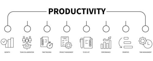 Productivity banner web icon vector illustration concept