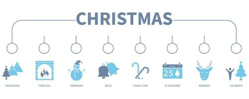 Christmas banner web icon vector illustration concept