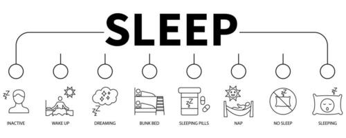 Sleep banner web icon vector illustration concept