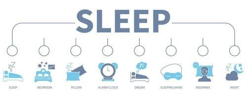 Sleep banner web icon vector illustration concept