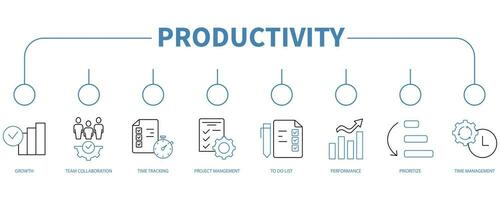 Productivity banner web icon vector illustration concept