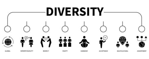 Diversity banner web icon vector illustration concept