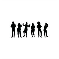 silhouettes of people working group of standing business people vector eps 10