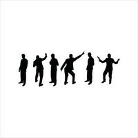 silhouettes of people working group of standing business people vector eps 10