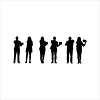 silhouettes of people working group of standing business people vector eps 10