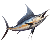 ai généré 3d bleu marlin poisson isolé sur transparent Contexte png