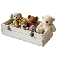 AI generated Doll in Vintage Wooden Crate png