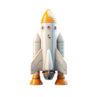 AI generated 3D Space Rocket Isolated On Transparent Background png